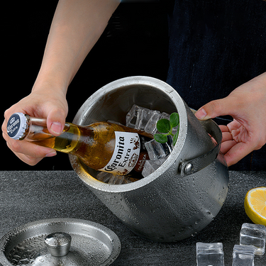 Custom Logo Portable Stainless Steel Ice Bucket 1.6L | Premium Corporate Gifts and Custom Gifts