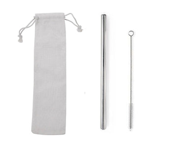 Custom Logo Drawstring Bag Stainless Steel Eco-Friendly Thick Straw 2 Packs | Premium Corporate Gifts and Custom Gifts