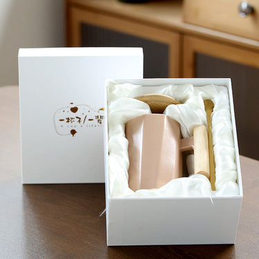 Custom Logo Nordic-style wooden handle ceramic mug gift box | Premium Corporate Gifts and Custom Gifts