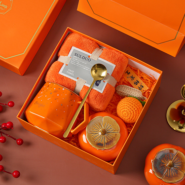 Custom Logo New Year's Festival Persimmon Ruyi Gift Box | Premium Corporate Gifts and Custom Gifts