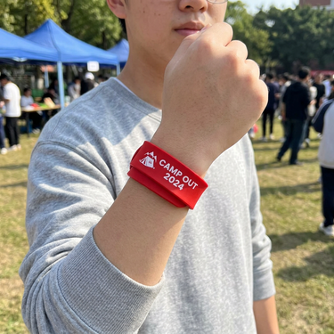 Silicone slap bracelet with custom logo – promotional wristband