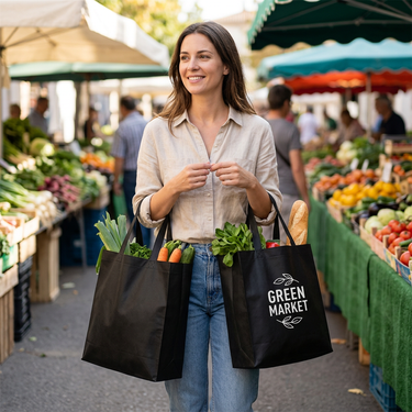 Custom Logo Non-woven eco-friendly shopping bag (upright with bottom and side) | Premium Corporate Gifts and Custom Gifts