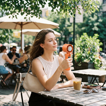 Clip-on portable cooling fan with custom logo – rechargeable promotional fan