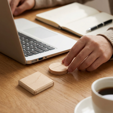 Custom Logo Round Magnetic Wooden Flash Drive | Premium Corporate Gifts and Custom Gifts