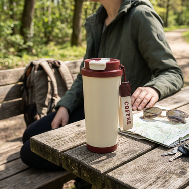 316 stainless steel dual-drinking tumbler with custom logo – outdoor corporate gift