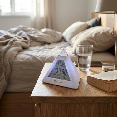 Custom Logo Pyramid Colorful Color-Changing Alarm Clock | Premium Corporate Gifts and Custom Gifts