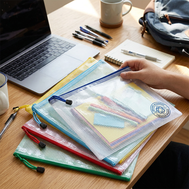 Custom Logo Transparent Grid Document Bag | Premium Corporate Gifts and Custom Gifts