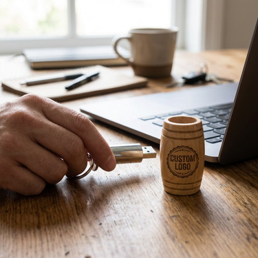 Custom Logo Barrel-shaped flash drive | Premium Corporate Gifts and Custom Gifts