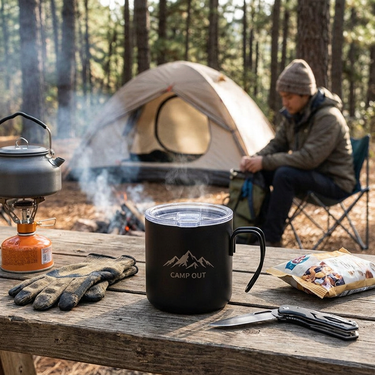 Custom Logo Camping Portable Coffee Cup with Lid | Premium Corporate Gifts and Custom Gifts