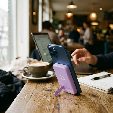 5000 mAh stand power bank with custom logo – branded tech gift