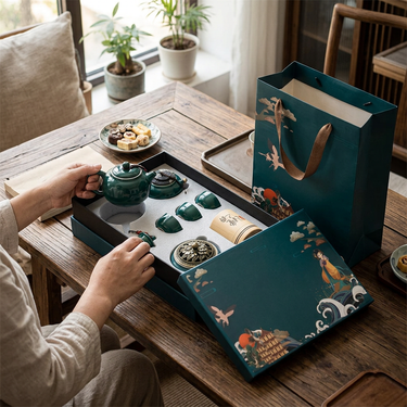 Custom Logo Retro Tea Cup Gift Box Set | Premium Corporate Gifts and Custom Gifts