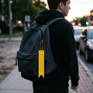 Reflective keychain streamer with custom logo – PVC safety keyring