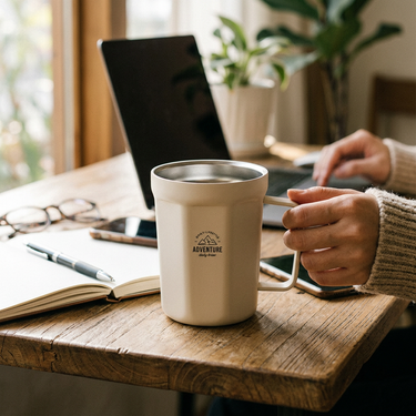 Custom Logo Portable Handle Stainless Steel Cup | Premium Corporate Gifts and Custom Gifts