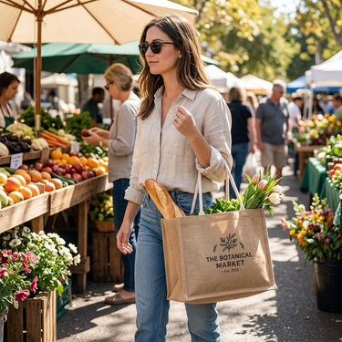 Custom Logo Vintage linen tote bag | Premium Corporate Gifts and Custom Gifts