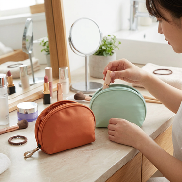 Custom Logo Nylon Simple Plain Cosmetic Bag | Premium Corporate Gifts and Custom Gifts