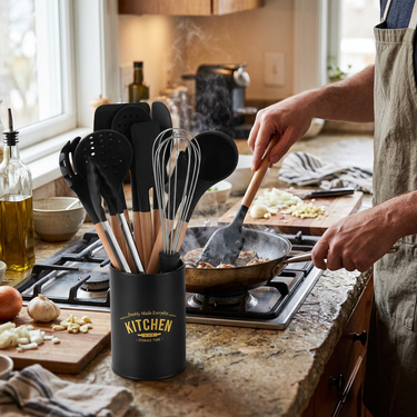 Custom Logo Kitchen utensils and tableware set of eleven pieces | Premium Corporate Gifts and Custom Gifts