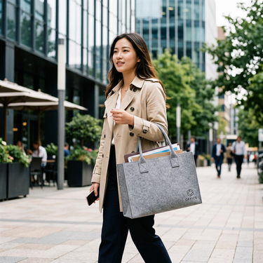 Custom Logo Felt Cloth Office Handbag | Premium Corporate Gifts and Custom Gifts