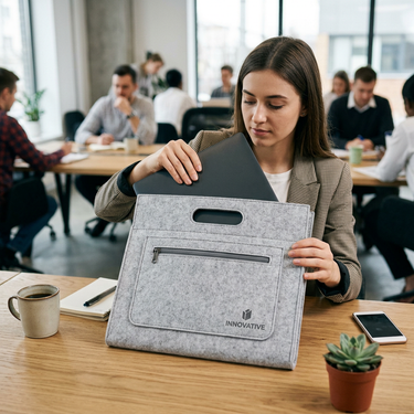 Custom Logo Felt Cloth Office Document Bag | Premium Corporate Gifts and Custom Gifts