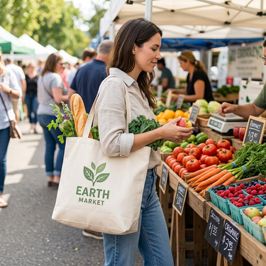 Custom Logo Eco-friendly canvas shopping bag tote bag (with bottom and no sides) | Premium Corporate Gifts and Custom Gifts