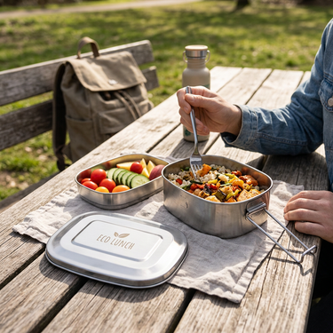 Custom Logo Double-layer stainless steel bento box | Premium Corporate Gifts and Custom Gifts