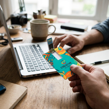 Custom Logo Colorful business card-style flash drive | Premium Corporate Gifts and Custom Gifts