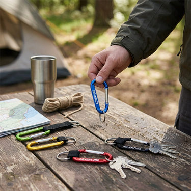 Custom Logo Camping Carabiner Ring Keychain | Premium Corporate Gifts and Custom Gifts