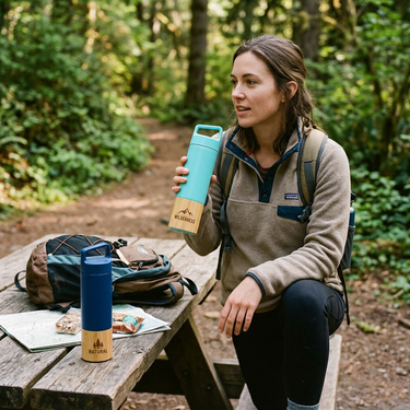 Custom Logo Bamboo and wood spliced portable thermos cup | Premium Corporate Gifts and Custom Gifts