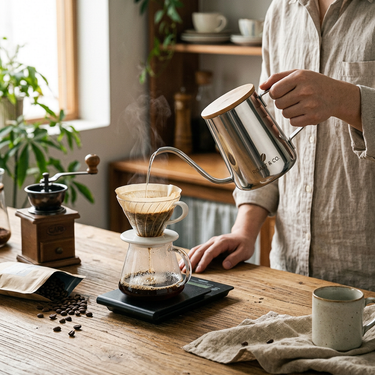 Custom Logo Stainless steel bamboo lid coffee brewing pot | Premium Corporate Gifts and Custom Gifts
