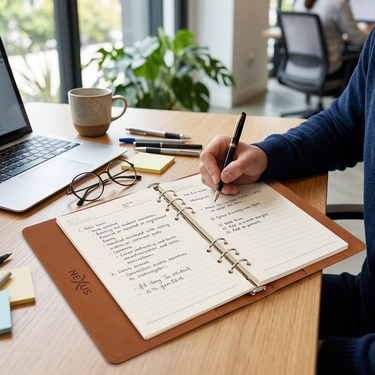 Custom Logo Commercial Leather Loose-leaf Office Notebook | Premium Corporate Gifts and Custom Gifts