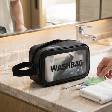 Custom Logo Black Travel Capacity Portable Toiletry Bag | Premium Corporate Gifts and Custom Gifts