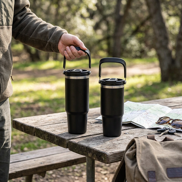 Custom Logo Double Drink Handheld Tumbler Thermos Mug | Premium Corporate Gifts and Custom Gifts