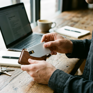 Custom Logo Thin and light metal business card flash drive | Premium Corporate Gifts and Custom Gifts