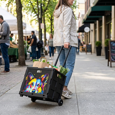Custom Logo Two-wheel portable folding trolley storage box | Premium Corporate Gifts and Custom Gifts