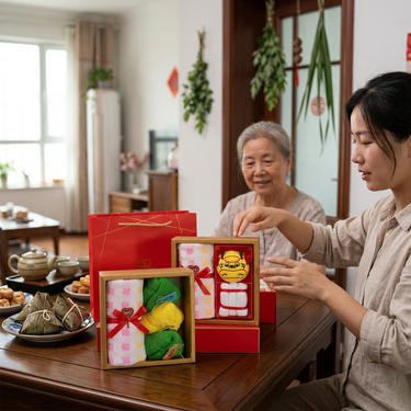 Custom Logo Zongzi-shaped towel gift box | Premium Corporate Gifts and Custom Gifts