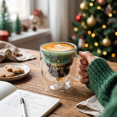 Custom Logo Christmas Tree Double Cup | Premium Corporate Gifts and Custom Gifts