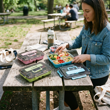 Custom Logo Stainless Steel Multi-Compartment Bento Box | Premium Corporate Gifts and Custom Gifts