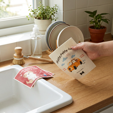 Custom Logo Wood Pulp Cotton Dishwashing Rag | Premium Corporate Gifts and Custom Gifts