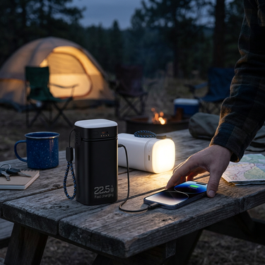 Custom Logo Self-Connected 2-in-1 LED Light Power Bank | Premium Corporate Gifts and Custom Gifts