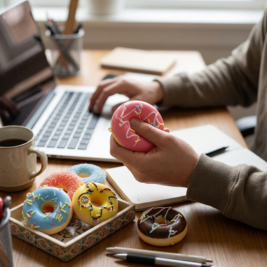 Custom Logo Simulated Donut Stress Relief Ball | Premium Corporate Gifts and Custom Gifts