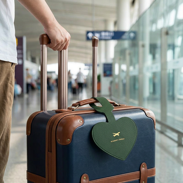 Custom Logo Leather heart-shaped luggage tag | Premium Corporate Gifts and Custom Gifts