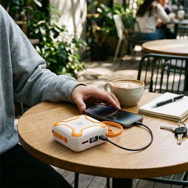 Custom Logo Small and contrasting power bank | Premium Corporate Gifts and Custom Gifts
