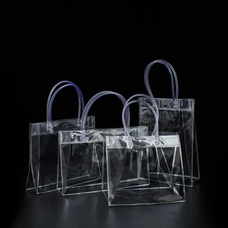 Custom Logo PVC Transparent Advertising Tote Bag Shopping Bag (Horizontal) | Premium Corporate Gifts and Custom Gifts