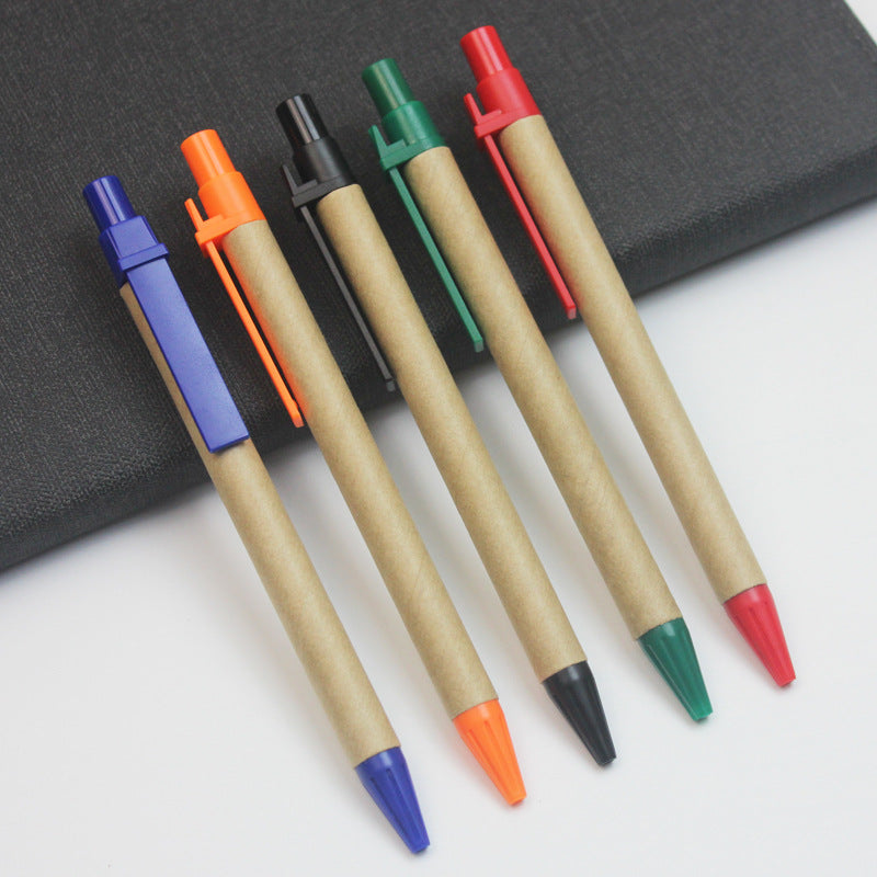 Custom Logo Environmentally Friendly Pressed Kraft Paper Advertising Pen | Premium Corporate Gifts and Custom Gifts