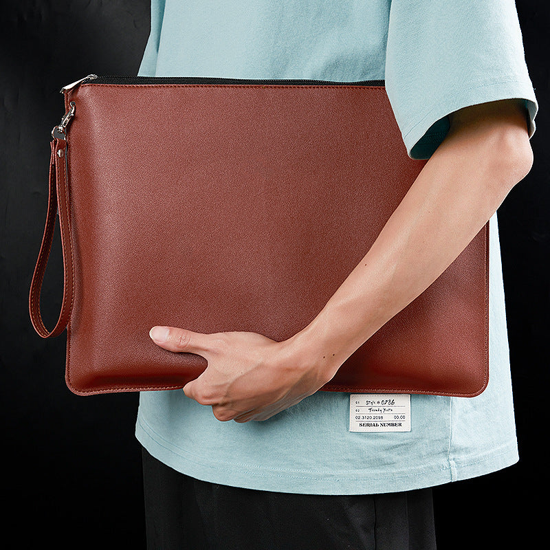 Custom Logo Leather Zipper Document Bag | Premium Corporate Gifts and Custom Gifts