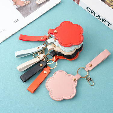 Custom Logo pu flower compact mirror keychain | Premium Corporate Gifts and Custom Gifts
