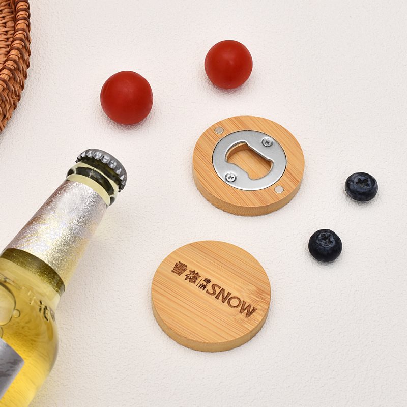 Custom Logo Solid wood bottle opener refrigerator magnet | Premium Corporate Gifts and Custom Gifts