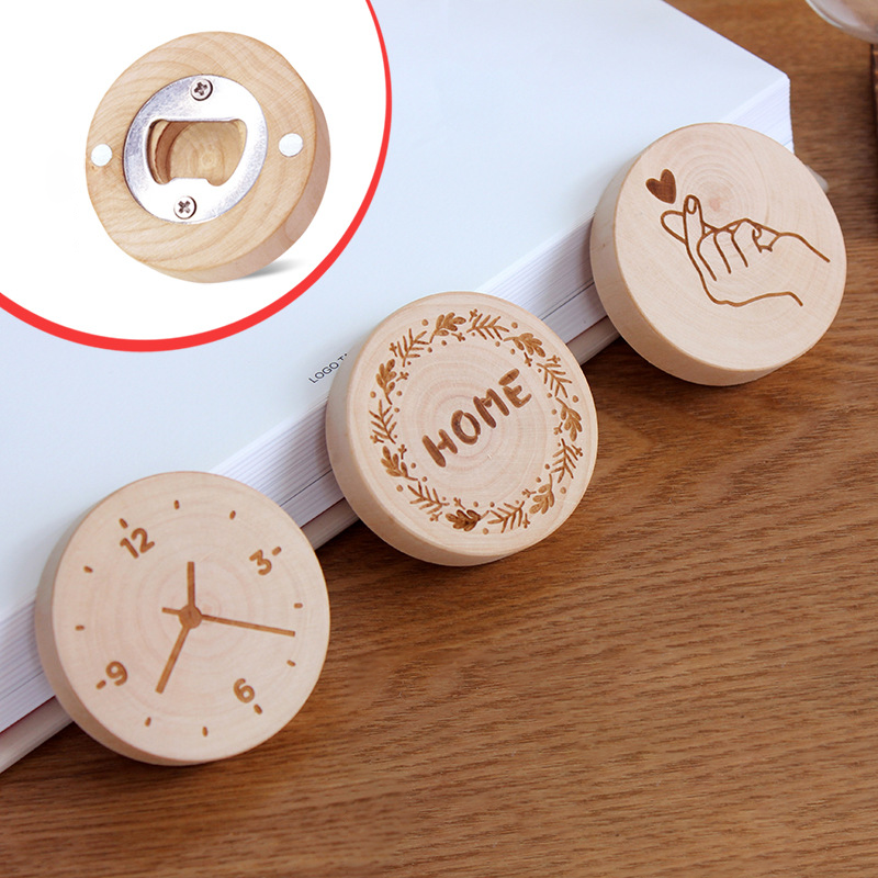 Custom Logo Solid wood bottle opener refrigerator magnet | Premium Corporate Gifts and Custom Gifts
