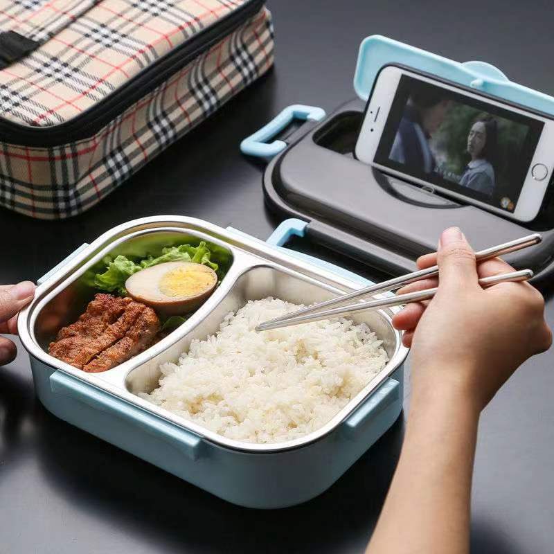 Custom Logo Textured Stainless Steel Bento Lunch Box | Premium Corporate Gifts and Custom Gifts