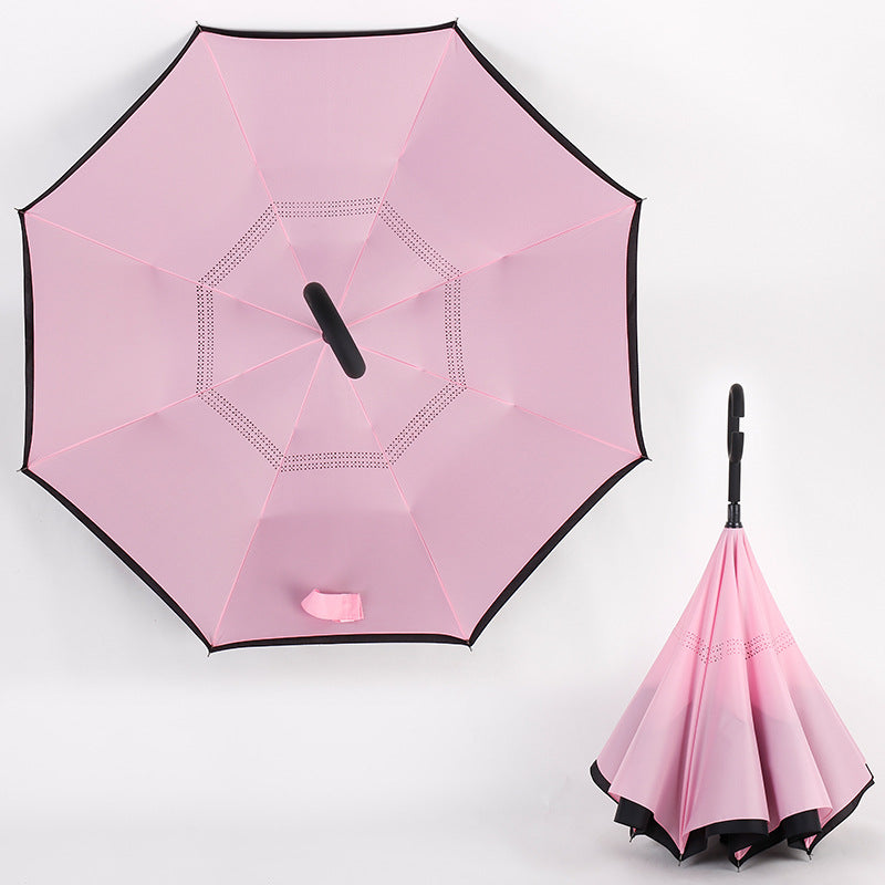 Custom Logo Rainbow Non-Dripping Reverse Umbrella | Premium Corporate Gifts and Custom Gifts