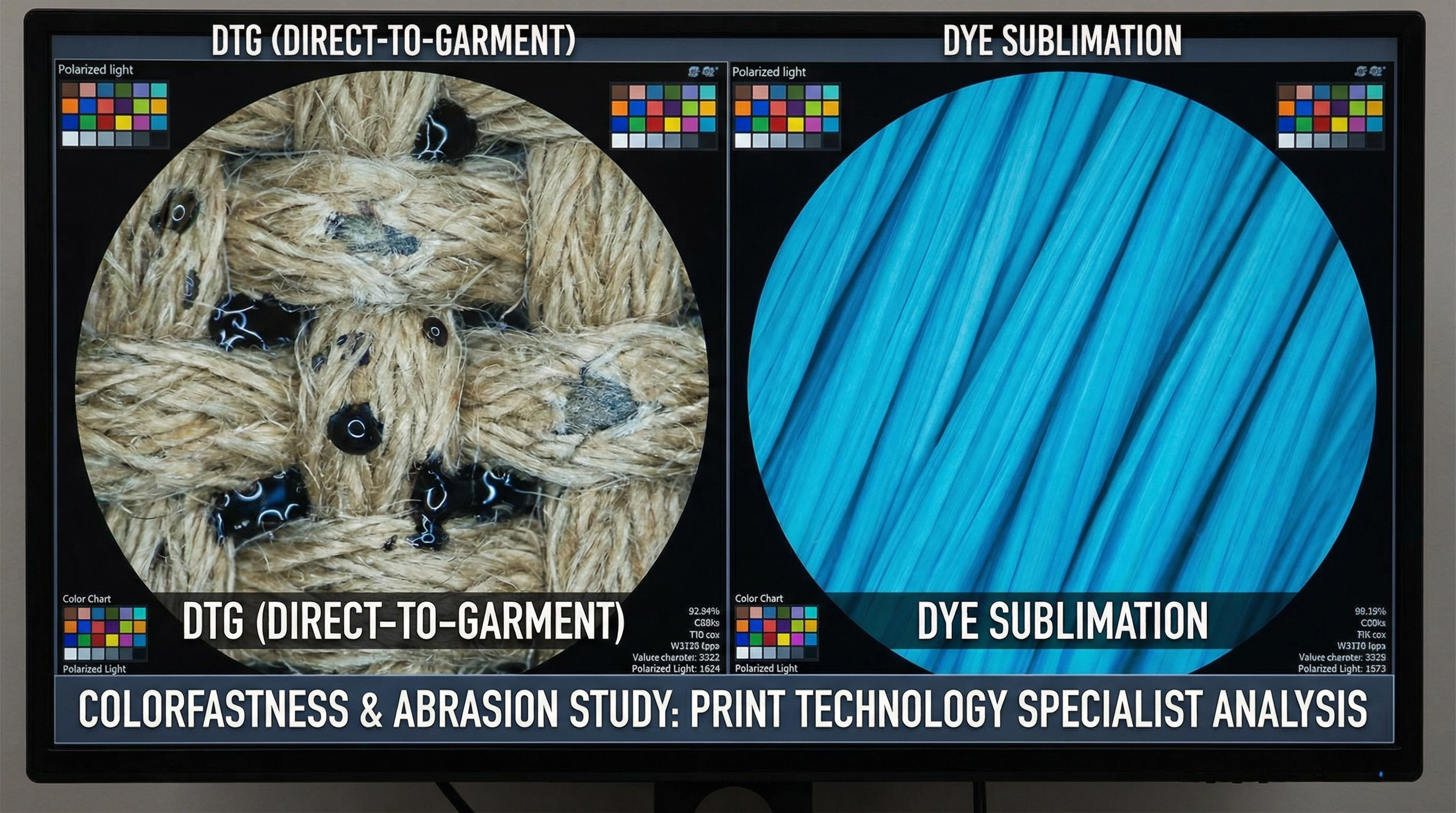 Digital Textile Printing (DTG) vs. Dye Sublimation: A Colorfastness & Abrasion Study